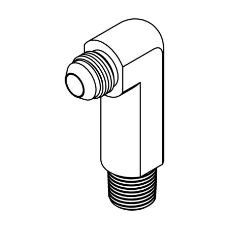 TOMPKINS Hydraulic Fitting-Steel20MJ-20MP 90 EX LONG 5.00" 2501-LL-20-20